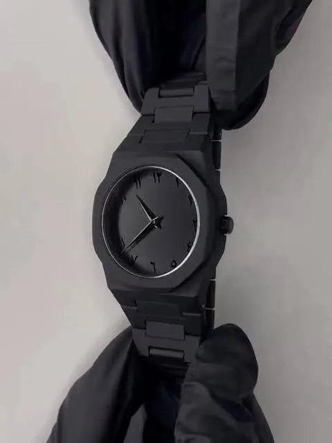 Black Octagonal Chain Watch for Men