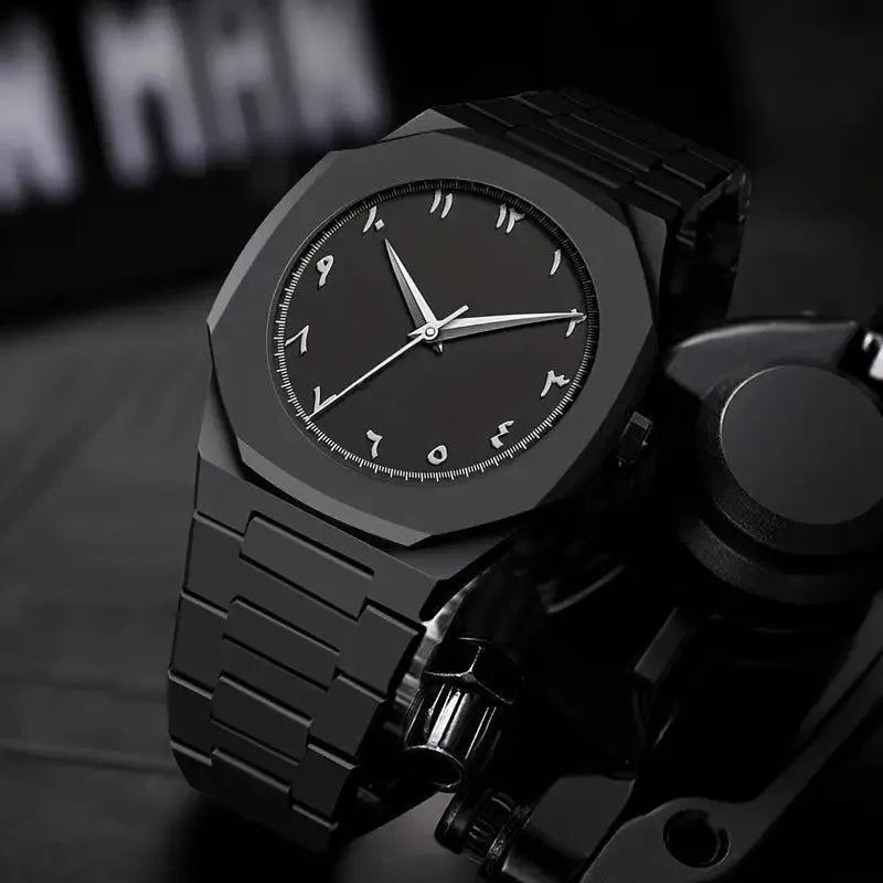 Black Octagonal Chain Watch for Men
