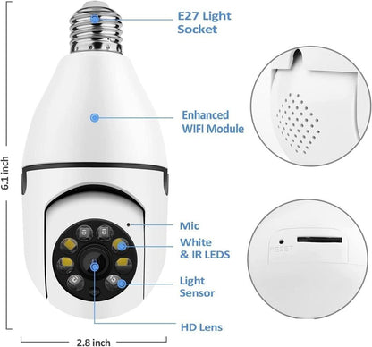 White 360-View PTZ Security Camera with Night Vision
