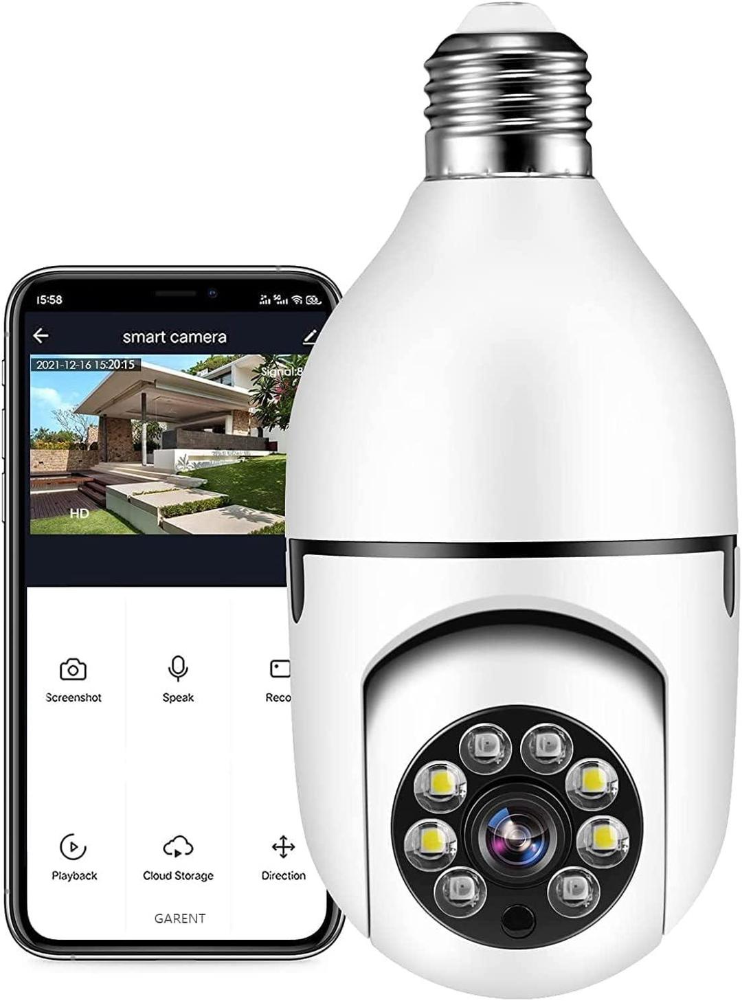 White 360-View PTZ Security Camera with Night Vision