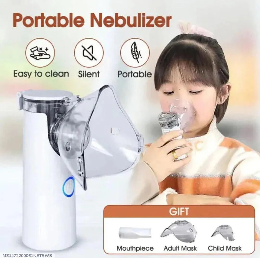Portable Nebulizer for Kids & Adults, White, ABS Plastic, Easy Clean