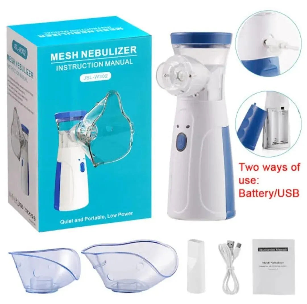 Portable Nebulizer for Kids & Adults, White, ABS Plastic, Easy Clean