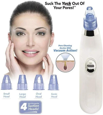 Cordless Derma Suction Facial Cleanser 4 Heads ABS Plastic