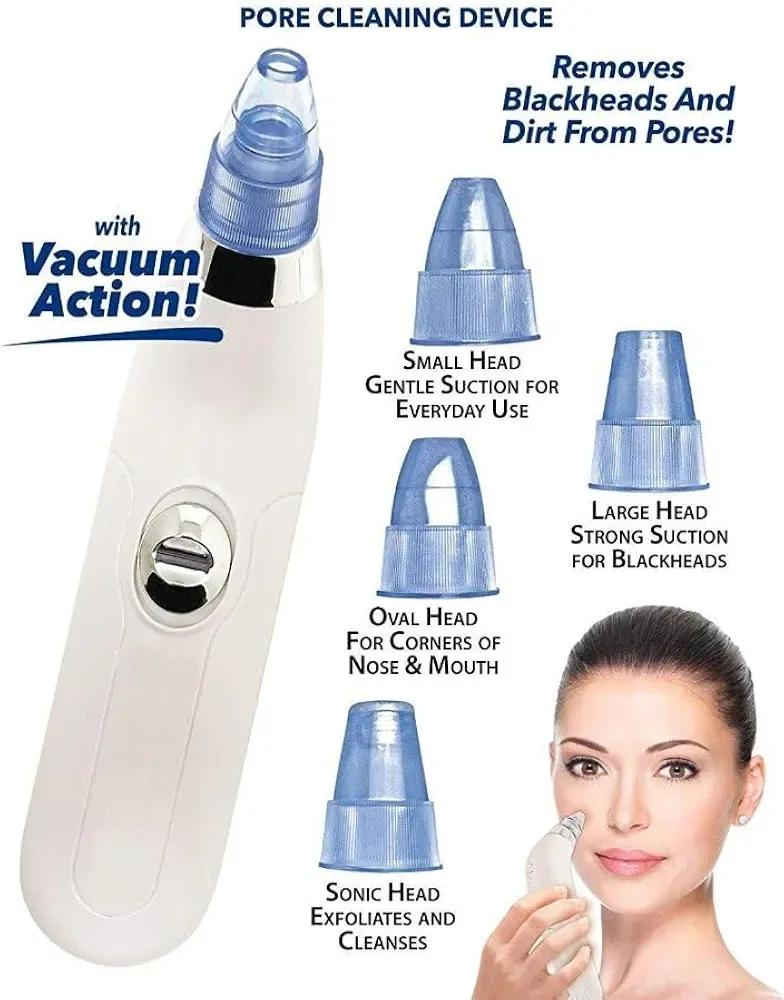 Cordless Derma Suction Facial Cleanser 4 Heads ABS Plastic
