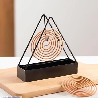 Modern Mosquito Coil Stand Black Metal Indoor Use
