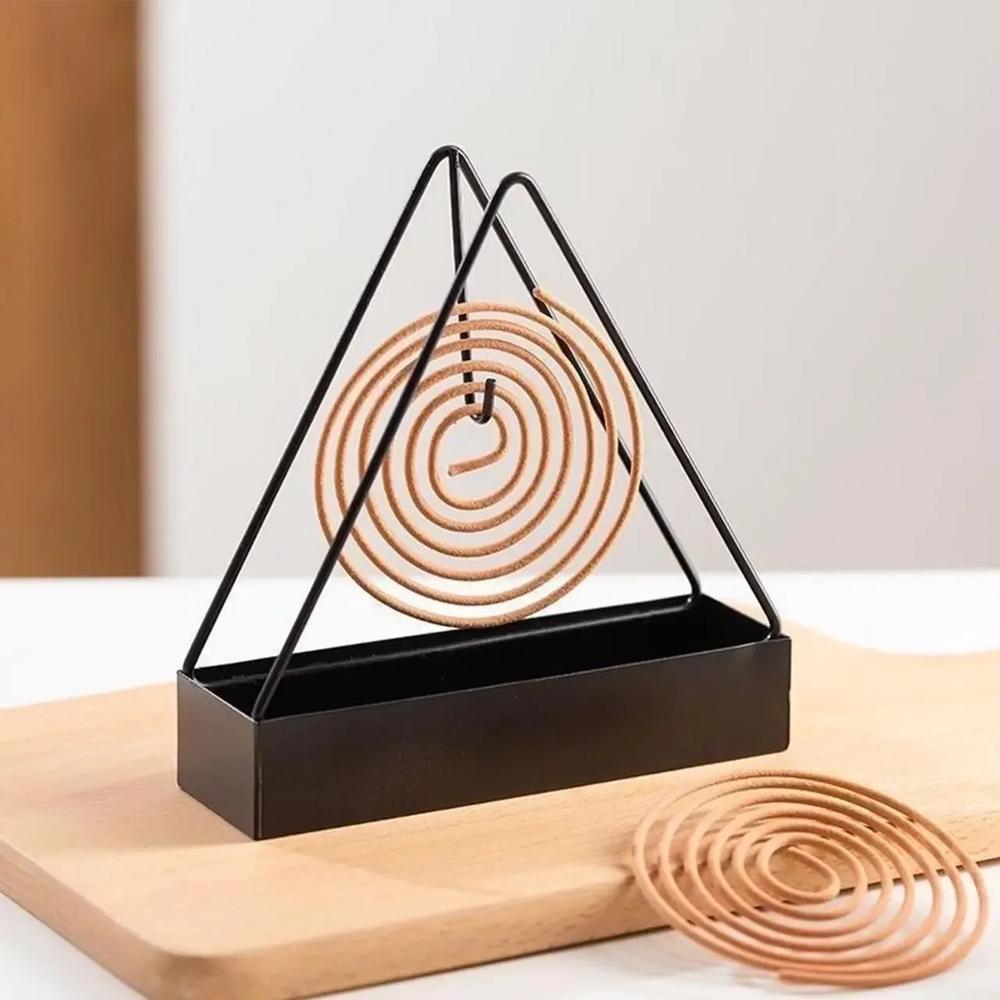 Modern Mosquito Coil Stand Black Metal Indoor Use
