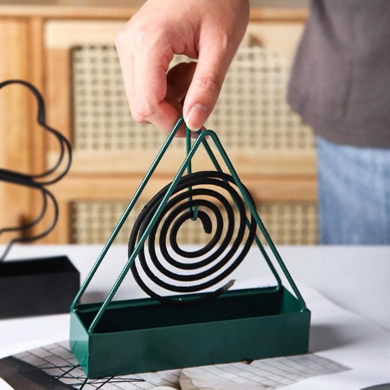 Modern Mosquito Coil Stand Black Metal Indoor Use
