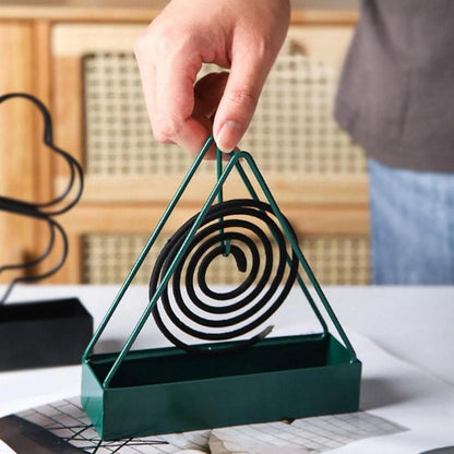 Modern Mosquito Coil Stand Black Metal Indoor Use