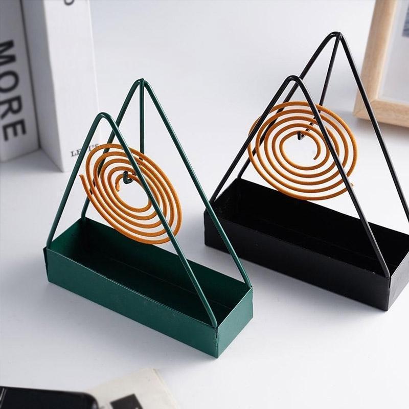 Modern Mosquito Coil Stand Black Metal Indoor Use