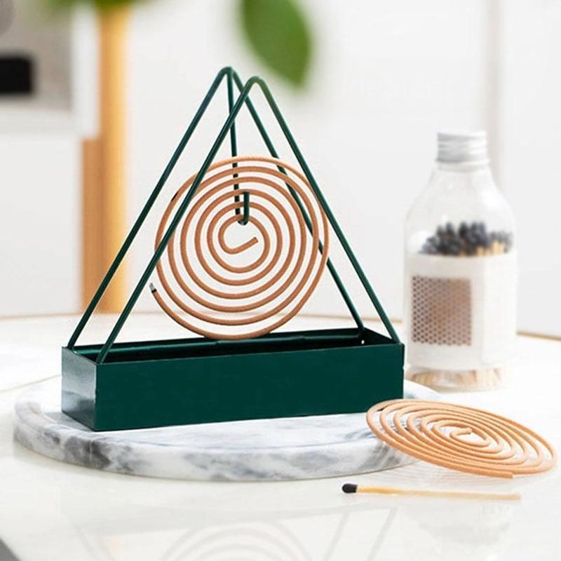 Modern Mosquito Coil Stand Black Metal Indoor Use