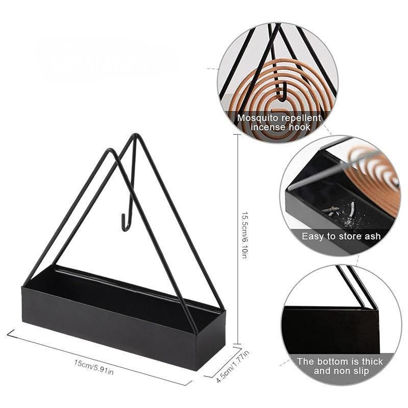 Modern Mosquito Coil Stand Black Metal Indoor Use