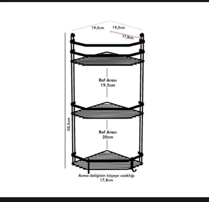 Black Stainless Steel Bathroom Organizer Multi-Tier Wall Mount