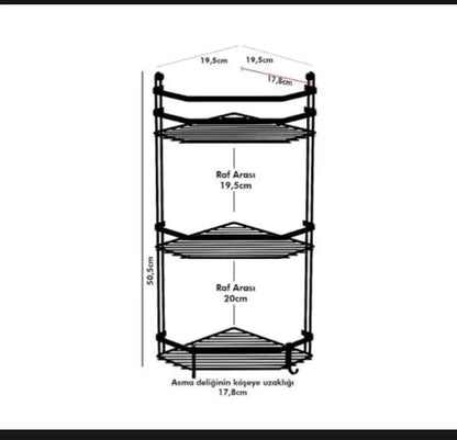 Black Stainless Steel Bathroom Organizer Multi-Tier Wall Mount