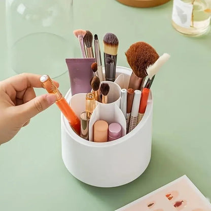 360 Degree Makeup Brush Organizer White ABS