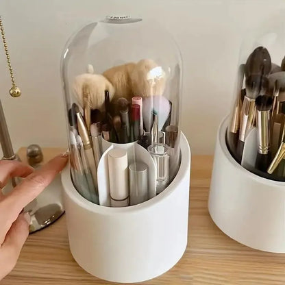360 Degree Makeup Brush Organizer White ABS