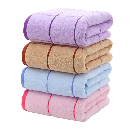 Premium Cotton Bath Towels Set of 5 with Lattice Design