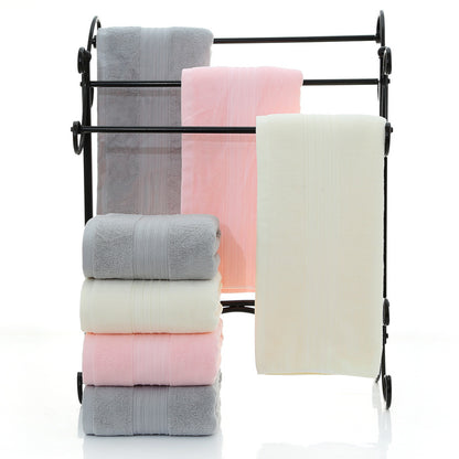 Premium Cotton Bath Towels Set of 5 with Lattice Design