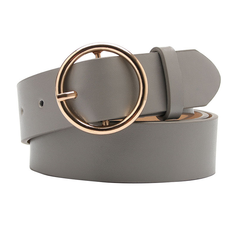 Women Round Buckle Jeans Belt Multi Color Casual