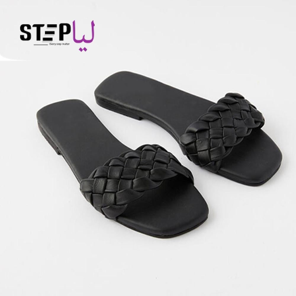 Women's Black Braided Rexene Slipper Size 6-11