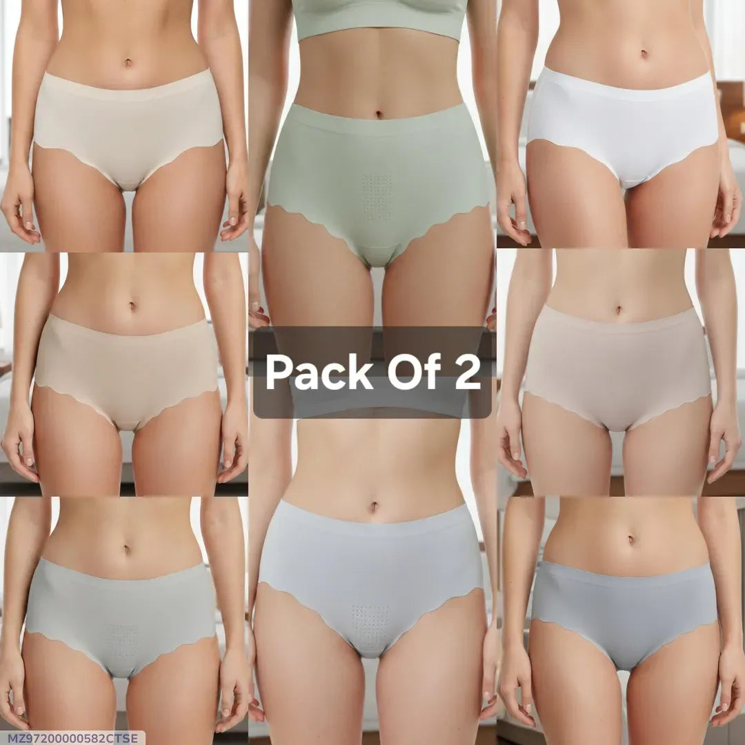 Laser-Cut Seamless Panties Pack of 2 Women