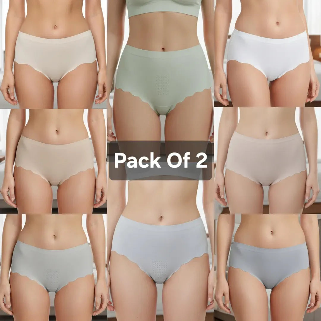 Laser-Cut Seamless Panties Pack of 2 Women