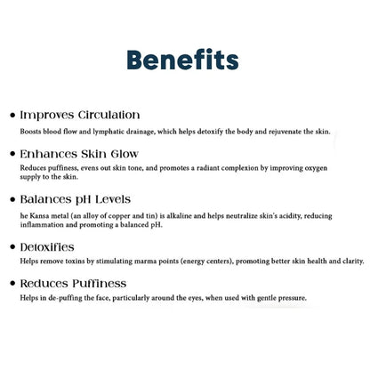 Kansa Wand Face & Foot Massager | Ayurvedic Bronze Massage Tool with Wooden Handle | For Face, Neck, Head & Body