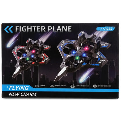 Premium RC Fighter Plane 2.4 GHz | Remote Control Foam Airplane Toy with Lights & 3D Stunt Glider