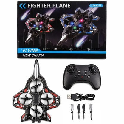 Premium RC Fighter Plane 2.4 GHz | Remote Control Foam Airplane Toy with Lights & 3D Stunt Glider