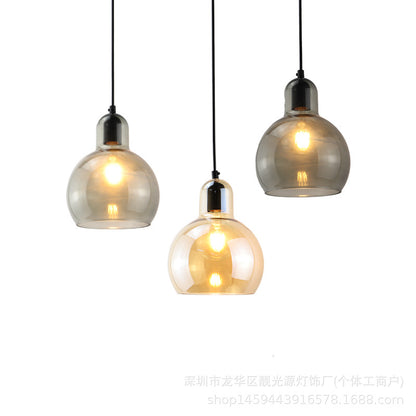 Retro Gourd Glass Chandelier Smoke Grey 40W