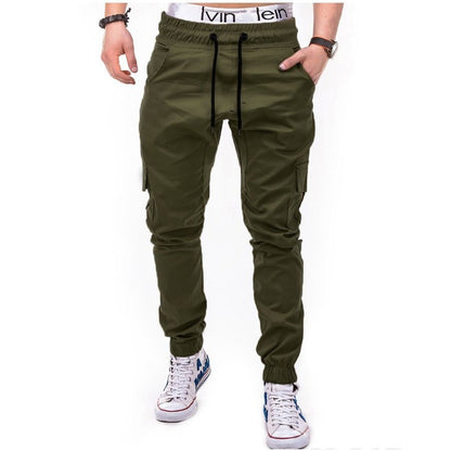 Men Khaki Cargo Pants Loose Fit Plus Size Casual
