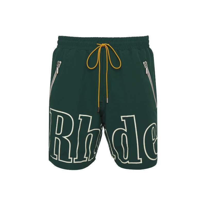 Men Rhude Loose Fit Shorts Yellow Black Green Plus Size Summer