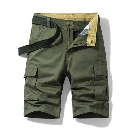 Men Khaki Multi-pocket Work Shorts Large Size Summer Casual
