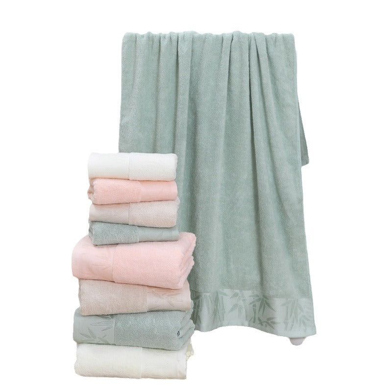 Bamboo Fiber Bath Towels Set Pastel Colors