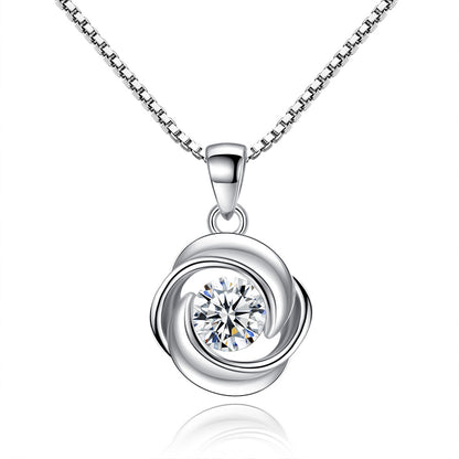 Silver Plated Korean Love Pendant Necklace for Women