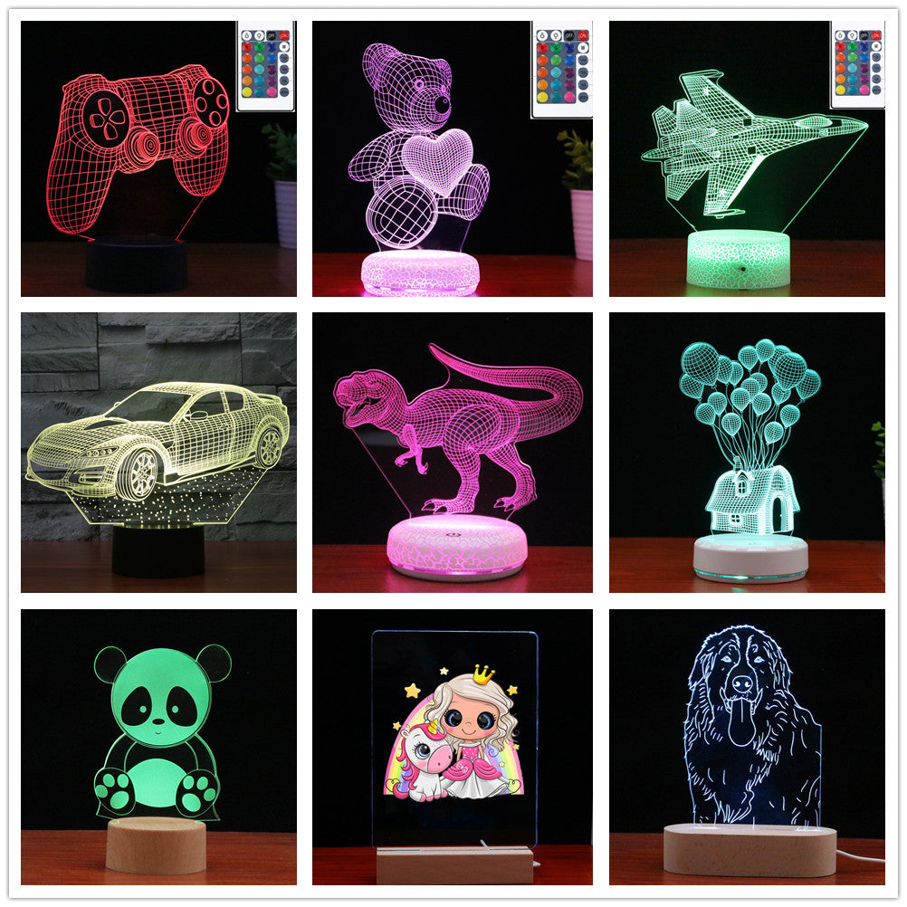 3D Mud Push Car Lamp with Color Changing LED
