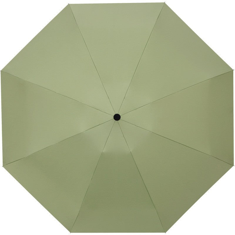 Matcha Green Automatic Folding Umbrella 21" Dual Use Rain Sun Protection