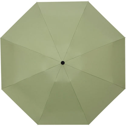 Matcha Green Automatic Folding Umbrella 21" Dual Use Rain Sun Protection