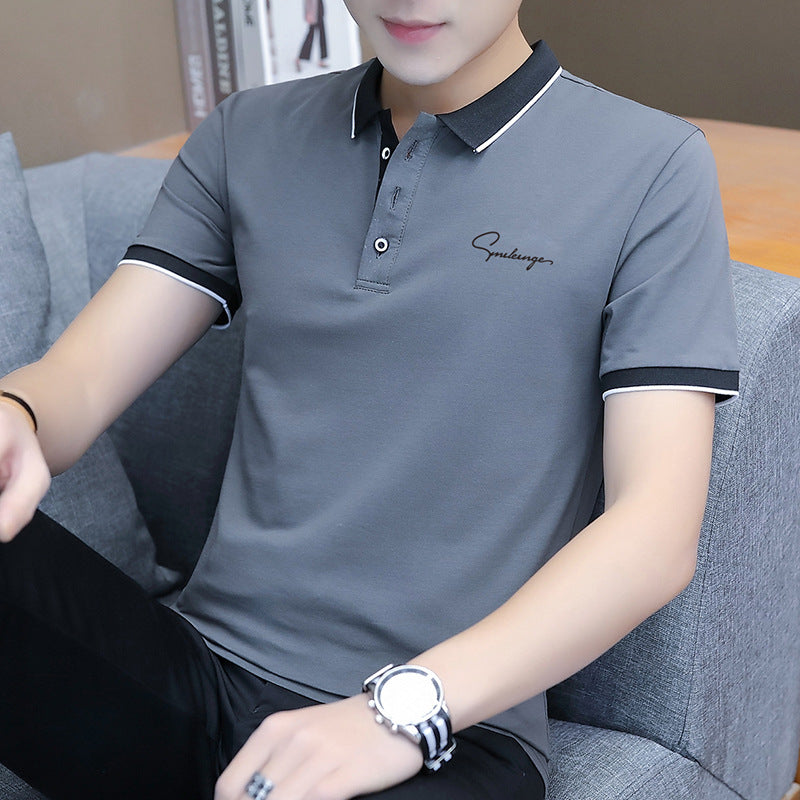 Men's Grey Casual Polo Shirt Summer 2025
