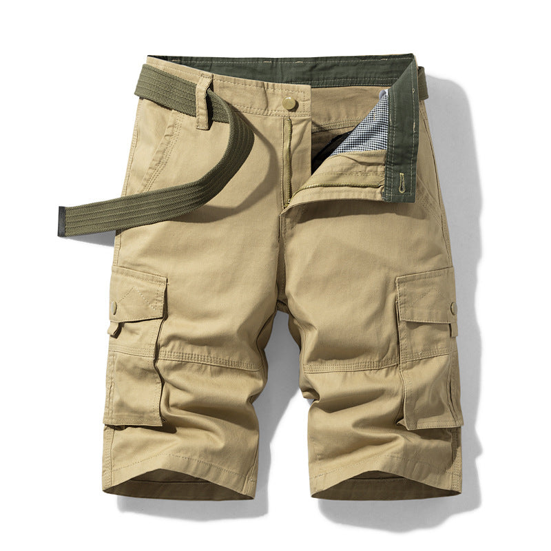 Men Khaki Multi-pocket Work Shorts Large Size Summer Casual