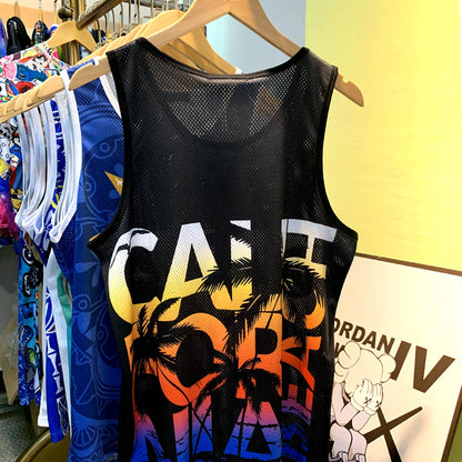 Men 3D Print Sleeveless Summer Vest Golden California
