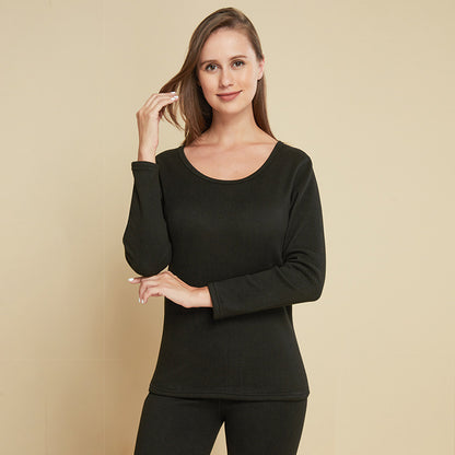 Women Velvet Thermal Underwear Set Autumn Warm Fleece Pants