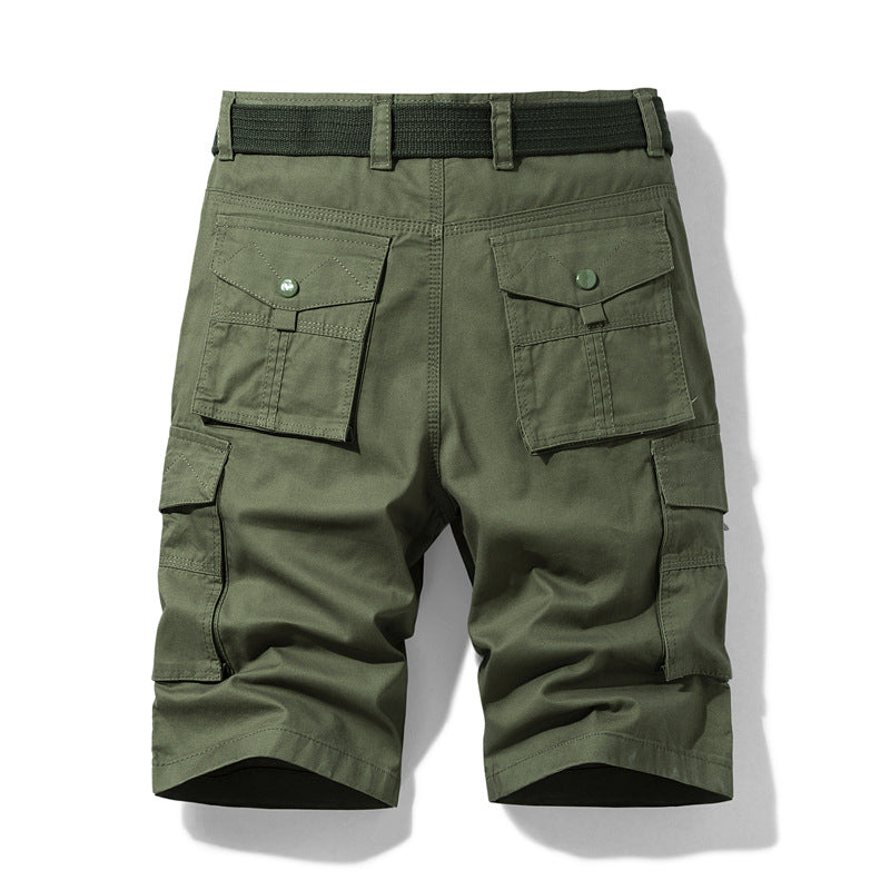 Men Khaki Multi-pocket Work Shorts Large Size Summer Casual