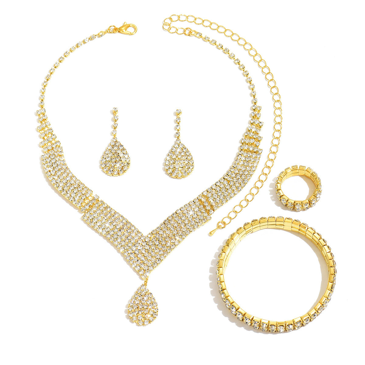 Black Teardrop Jewelry Set for Pakistani Women