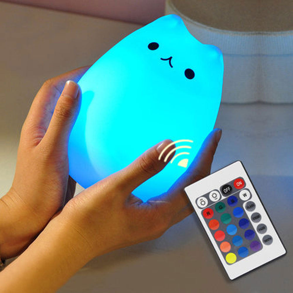 Cute Cartoon Cat Night Light for Kids Room Desk