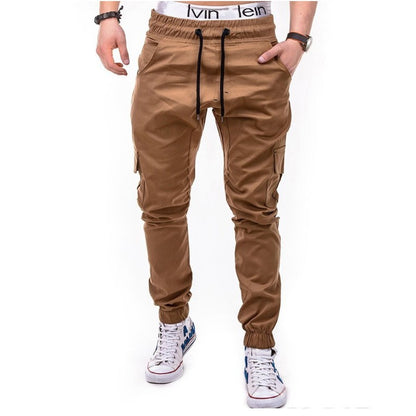 Men Khaki Cargo Pants Loose Fit Plus Size Casual