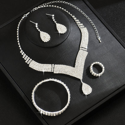 Black Teardrop Jewelry Set for Pakistani Women