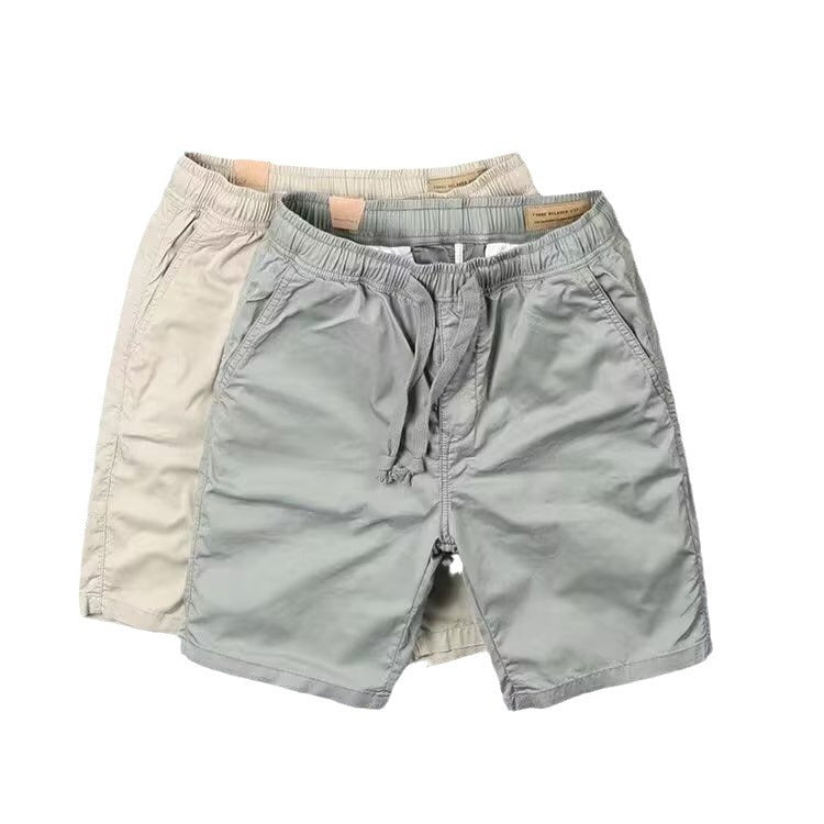 Men Khaki Loose Fit Casual Shorts Summer