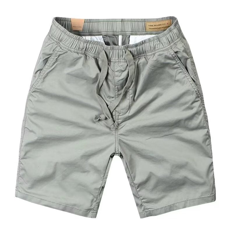 Men Khaki Loose Fit Casual Shorts Summer