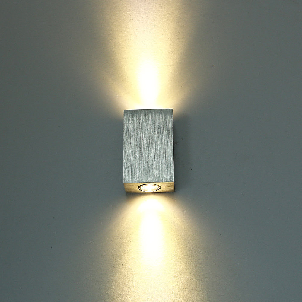 Modern Square Wall Lamp Aluminum Matte Finish