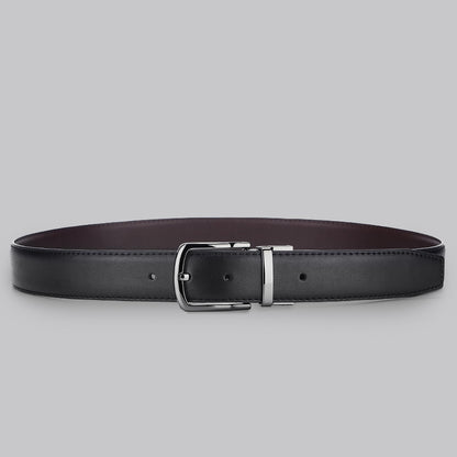 Men's Genuine Leather Belt Black Swivel Buckle